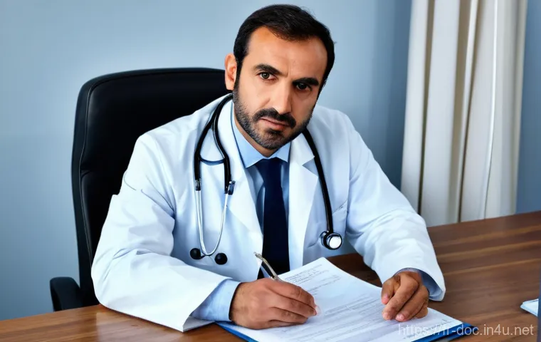 의사 자격증 관련 규정 - **Prompt:** A diverse group of ambitious young medical students, both male and female, diligently st...