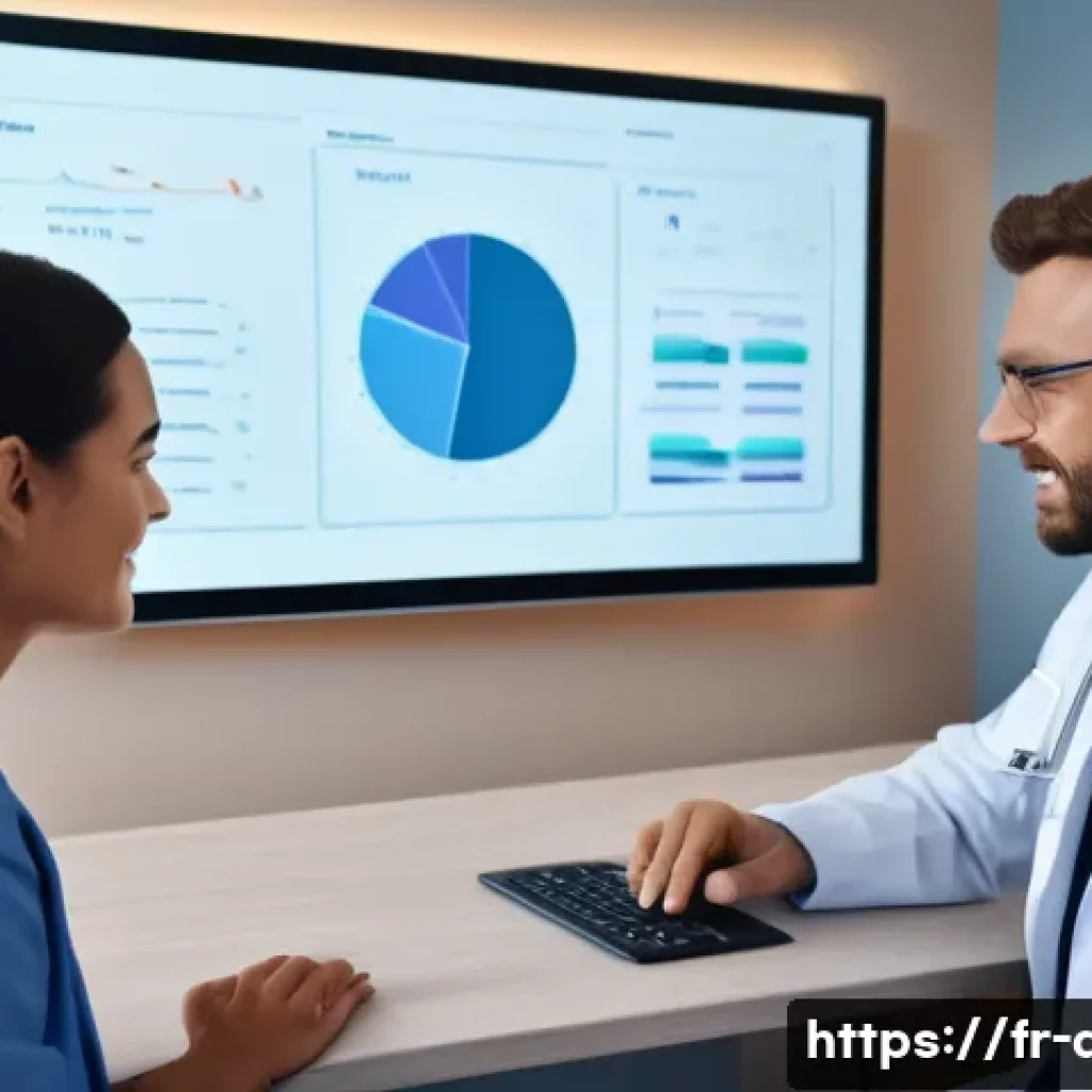 의사 경력 20년 회고록 - A modern medical consultation room in a French healthcare setting, featuring a doctor and a patient ...