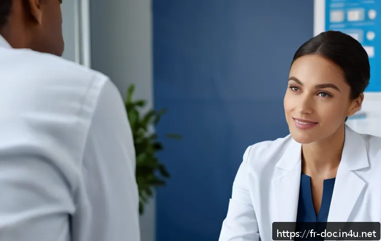 의료직 현장 면접 성공 팁 - A professional medical job interview scene in a modern French hospital setting, featuring a confiden...